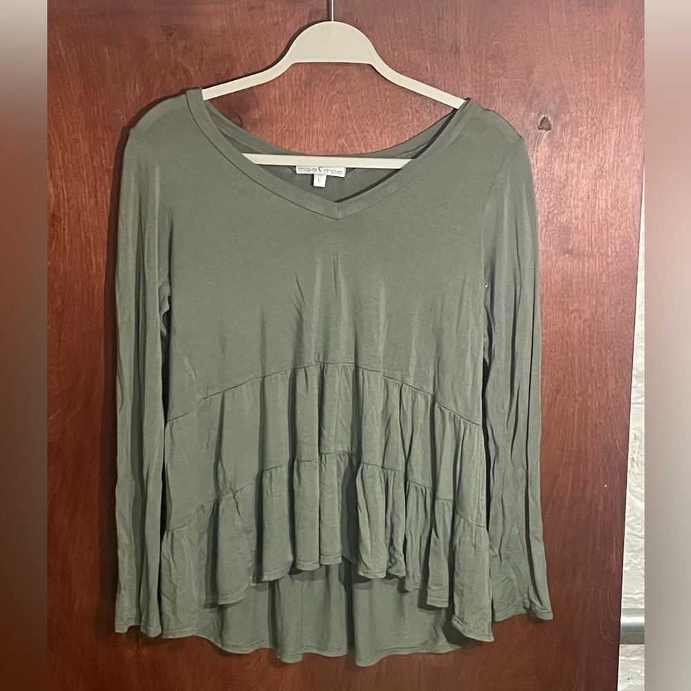 Green Business Casual Long Sleeve Shirt